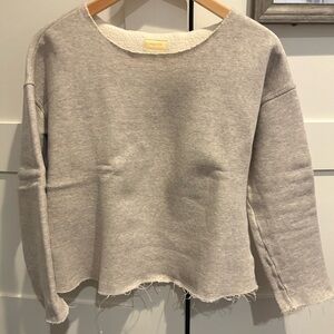 Small Mother Raw Edge Heather Gray Sweatshirt